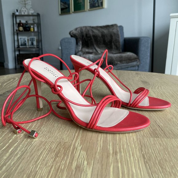 SOLD NWT Barney's NY Arese Leather Ankle-Tie Sandals - Picture 2 of 9